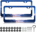 Starry Sky Mountain License Plate Frames by Unknown