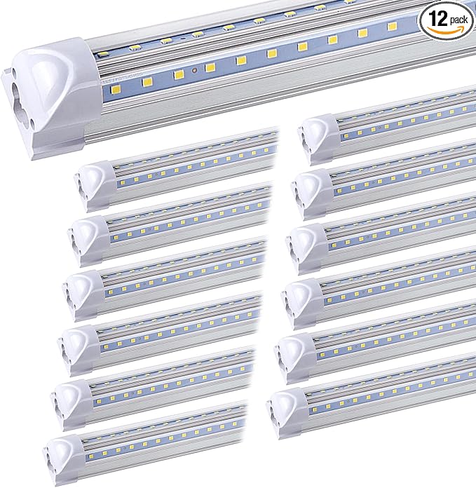 8ft LED Shop Light Fixture, 100W 15000LM 6000K, Cold White, V Shape, Hight by DOUYIDOUBEST-LEDLIGHTING