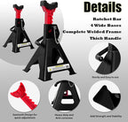 Jack Stands 3 Ton with Double Pin Locking, Car Jack Stand 11.22"-16.54" - Image 3