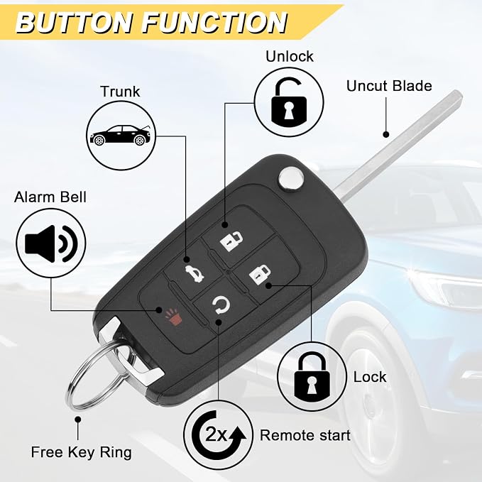 Key Fob Replacement for 2014-2019 Buick Encore/ 10-12 Allure/ 10-16 Lacrosse/ - Image 3