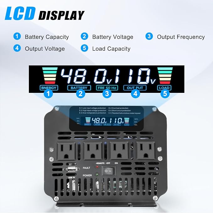 LVYUAN 5000 Watt Power Inverter 48V to 110V 120V - Image 3