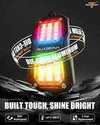 Auxbeam 8 Pods RGB LED Rock Lights w/Brake Mode, Dynamic Color Changing Wheel - Image 7