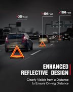 12 Pack Warning Triangle DOT Approved, Foldable Emergency Safety Reflective - Image 2