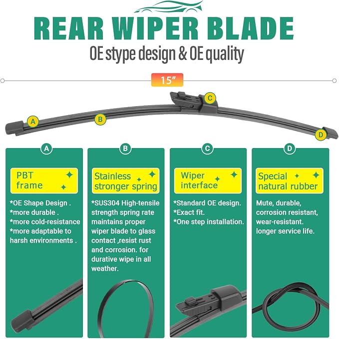 25" 22" 15" Windshield Wiper Blades Replacement - Image 4