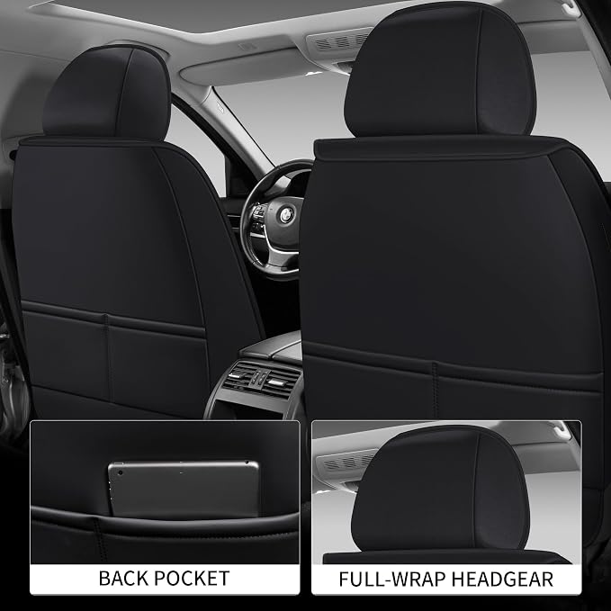 Car Seat Covers Front Only, Easy Install Luxury Leather Automotive Seat Covers - Image 5