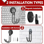 3-H Heavy Duty Magnet Garage Hooks 4 Pack, J Shape Strong Magnetic Hooks - Image 2