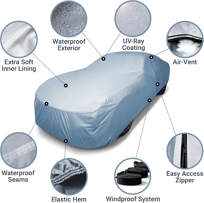 iCarCover Premium Car Cover for 1967-1970 Pontiac Executive Wagon Heavy Duty - Image 4