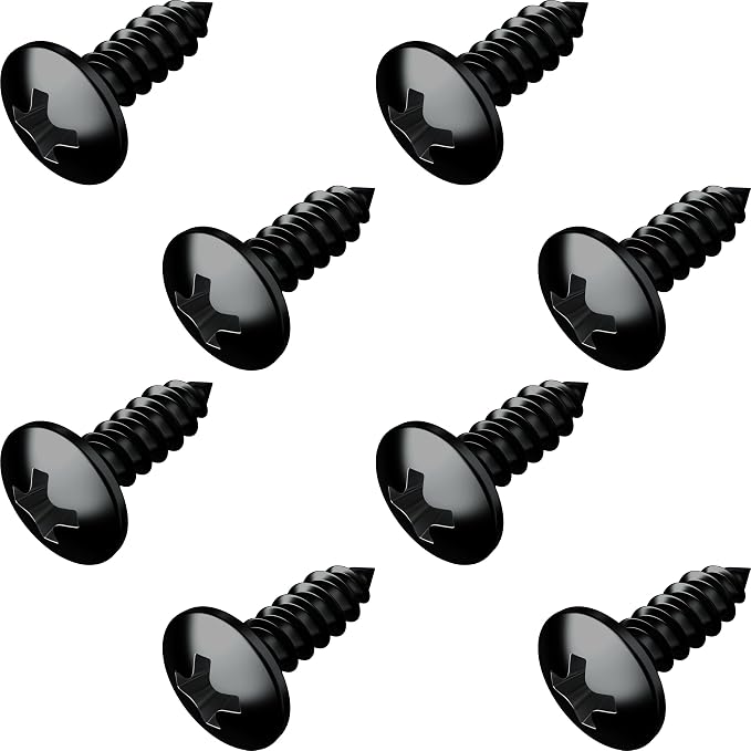 Black Oxide Stainless Steel License Plate Screws by PrimeAve