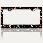 Dog Paw Prints License Plate Frame Dog Lover License Plate Holders Funny by RTINRAN