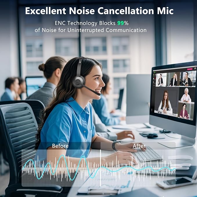 Bluetooth 5.3 Headset, Wireless Headset - Image 4
