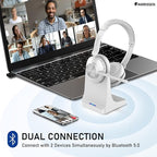 Wireless Headset with Mic for Work, Wireless Headset with USB Dongle & Charging - Image 2