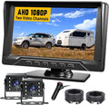 Dual RV Backup Camera Plug and Play, No Delay, 1080P HD, 2 Channels, 150° Wide by FEISIKE