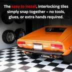 Big Floors RaceDeck Diamond Plate Design, Durable Interlocking Modular Garage - Image 5