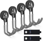 3-H Heavy Duty Magnet Garage Hooks 4 Pack, J Shape Strong Magnetic Hooks by 3-H