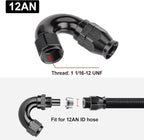 EVIL ENERGY 12AN 150 Degree PTFE One Piece Full Flow End Hose Fitting Aluminum - Image 4
