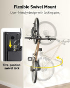 AM alphamount Swivel Bike Wall Mount, Metal Wall Bike Rack - Image 2