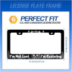 Funny License Plate Frame I'm Not Lost I'm Exploring License Plate Stainless - Image 7