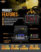Auxbeam 8 Gang Switch Panel RB80 Toggle Momentary Pulsed RGB Dimmable Switch - Image 2
