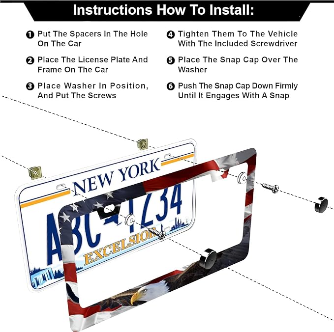 American Flag Eagle License Plate Frames - Image 3