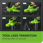 Greenworks 40V Cordless Brushless Leaf Blower/Vacuum - Image 8