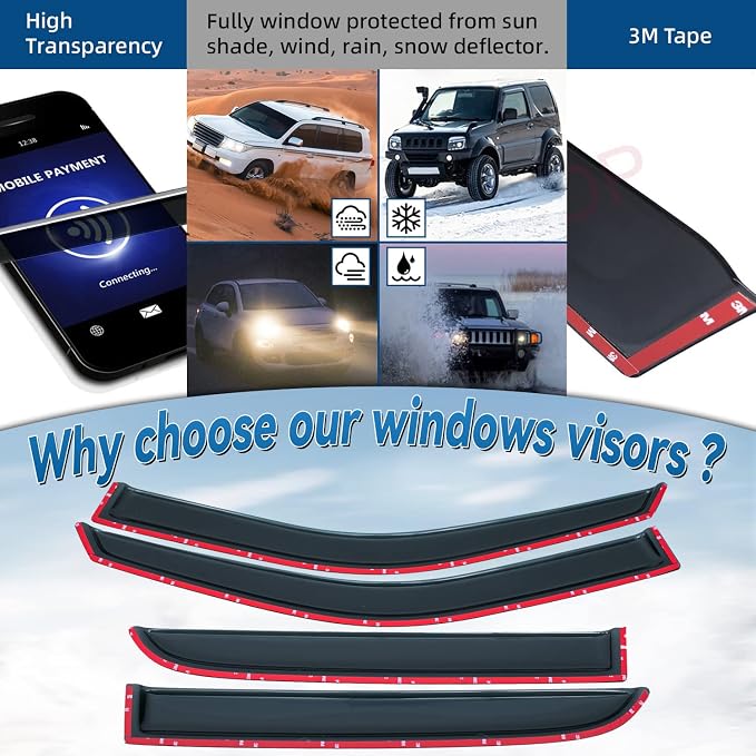Set of 4 Window Visors Compatible - Image 2