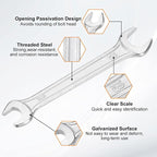 HARFINGTON 5pcs Double Open End Wrench 10mm x 13mm Metric 15 Degree Offset - Image 4