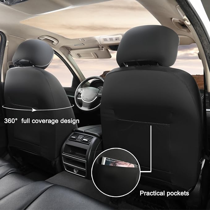 GIANT PANDA 2-Pack Front Mesh Car Seat Covers Custom Fit Toyota Tacoma 2016 - Image 3