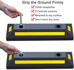 2 Pack Rubber Parking Guide Blocks Heavy Duty Wheel Stop Stoppers - Image 3