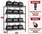 PrimeZone 3 Packs 55.5" W x 24" D x 80" H Heavy Duty Wire Storage Shelves - Image 3