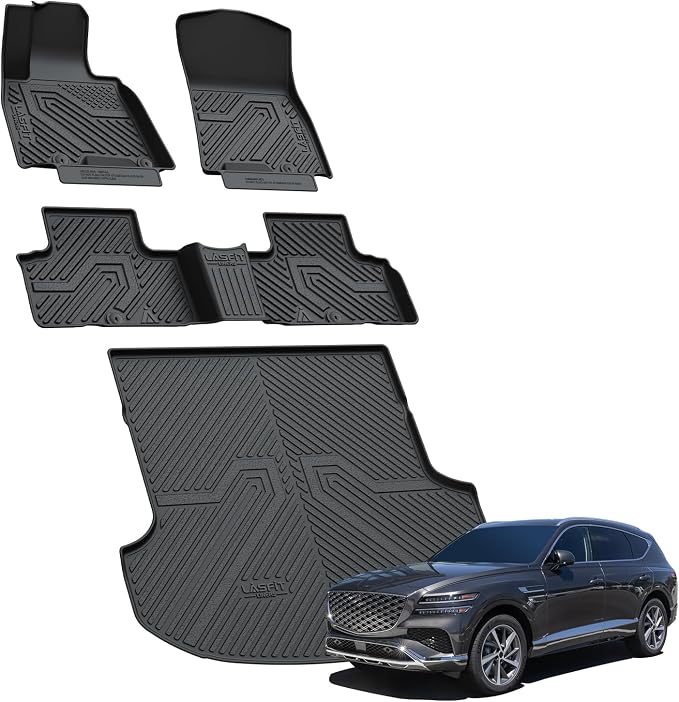 LASFIT Floor Mats & Cargo Mat for Genesis GV80 2021-2024, TPE All Weather - Image 2