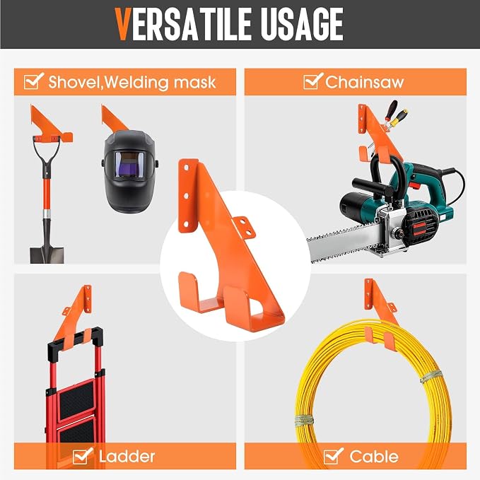 Chainsaw Hanger, Heavy Duty Chain Saw Stand 3-in-1 Wall Mount - Image 5