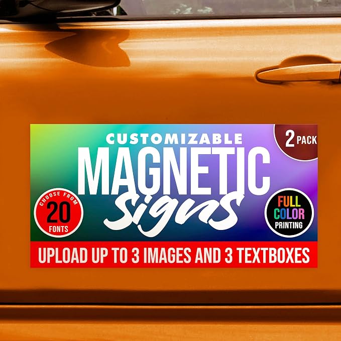 2 Pack, Personalized Magnetic Signs by BasicFundamentals
