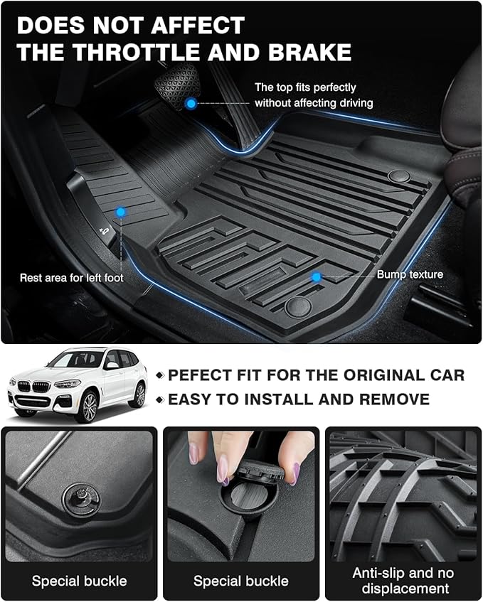 Powerty Floor Mats for 2018-2024 BMW X3 / 2019-2024 BMW X4, Custom Fit for BMW - Image 4