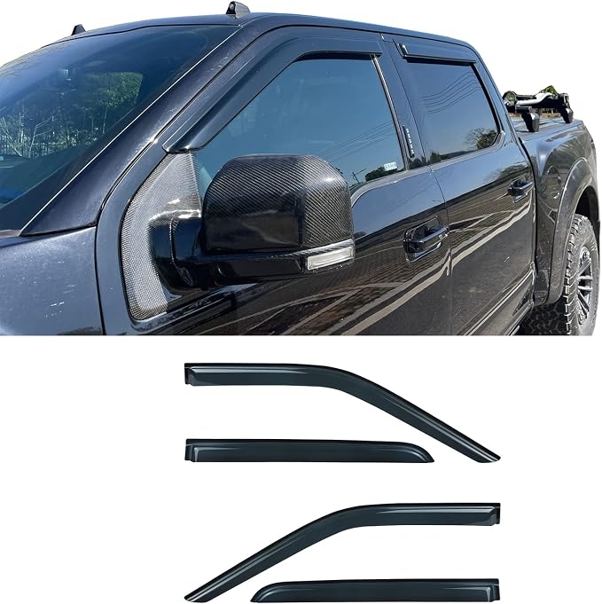 Smoke Side Wind Deflector Rain Guards Compatible - Image 5
