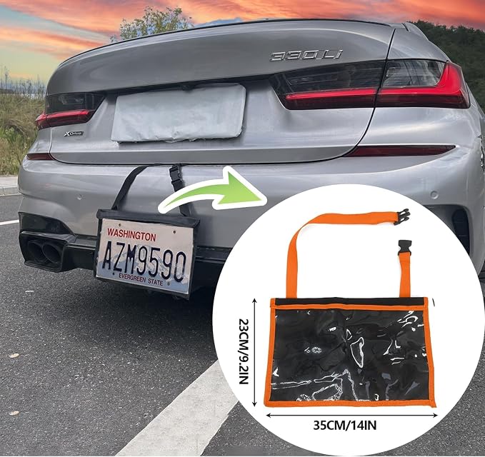 License Plate Holder with Hanging Strap, Test Drive Tag Bag, Dealer Plates - Image 2