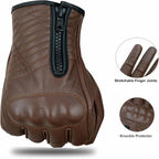 Full Finger Leather Motorcycle Gloves - Image 5