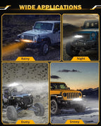Auxbeam 12 Inch LED Light Bar, 6 Modes Strobe Amber Pod Lights Yellow Fog Light - Image 7
