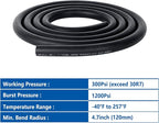 LokoCar Rubber Fuel Hose Line Push Lock 1/2" ID SAE 30R7 NBR 5ft 300PSI Black - Image 6