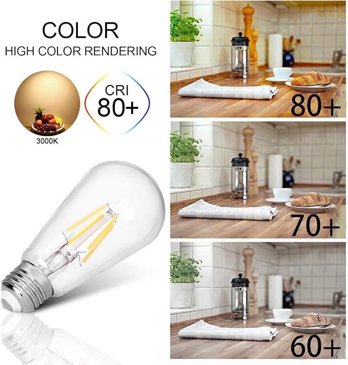 LED Edison Bulb 4W, Antique 40W Vintage Edison Bulb, E26 Light Bulb Non - Image 7