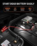 Portable Car Jump Starter with Air Compressor, 8000A Jump Box Combo 150PSI Tire - Image 2
