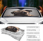 Pug Dog Car Windshield Sunshade Front Window Sun Visor Protector Foldable - Image 5
