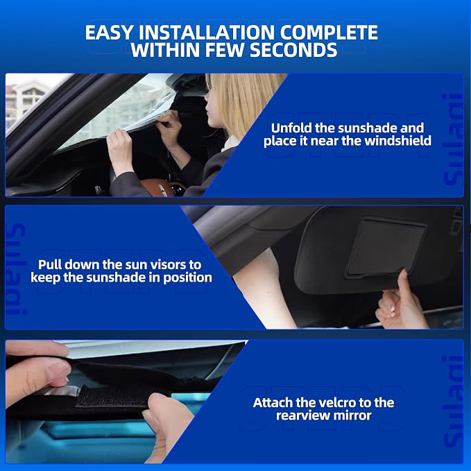 Windshield Sun Shade for Honda HR-V 2016-2022 Foldable HRV Sunshade Custom Fit - Image 5