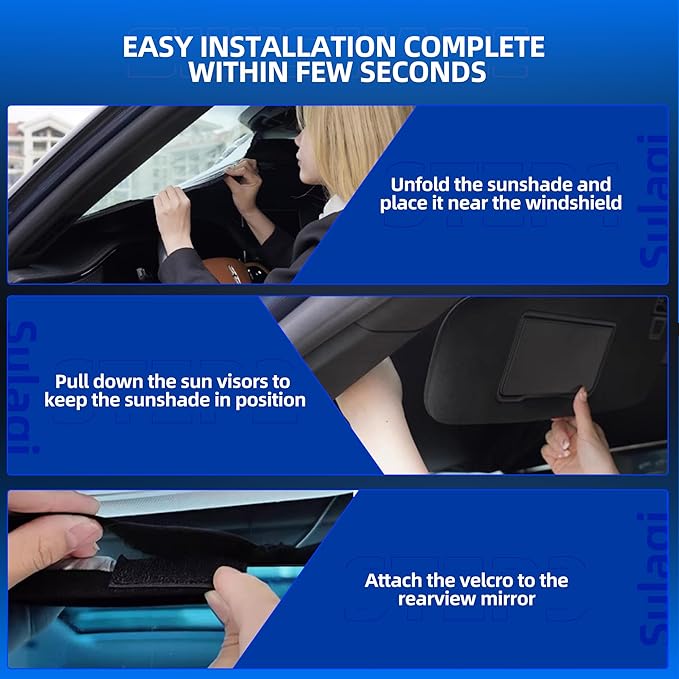 Windshield Sun Shade for Silverado 1500 2019-2025 2026 Foldable Sunshade Custom - Image 5