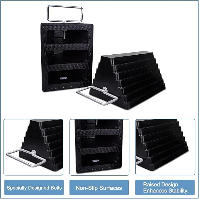 2 Packs Rubber Heavy Duty Wheel Chocks - Image 4