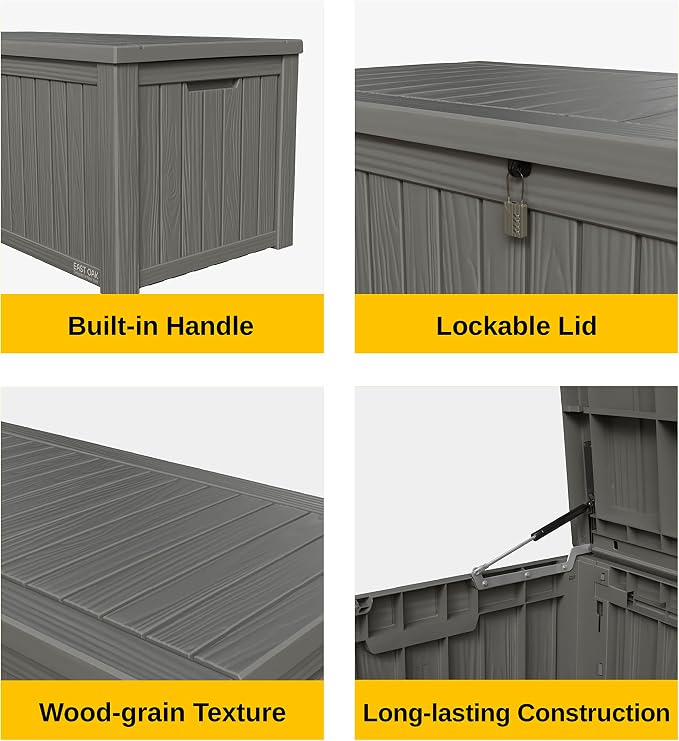 EAST OAK Outdoor Storage Box, 150 Gallon Deck Box, Large Resin Storage Bin - Image 6