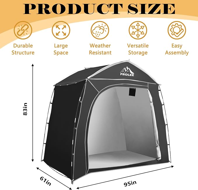 Prolee Bike Storage 7.3 x 5ft, Outside Storage Waterproof Oxford Fabric - Image 3