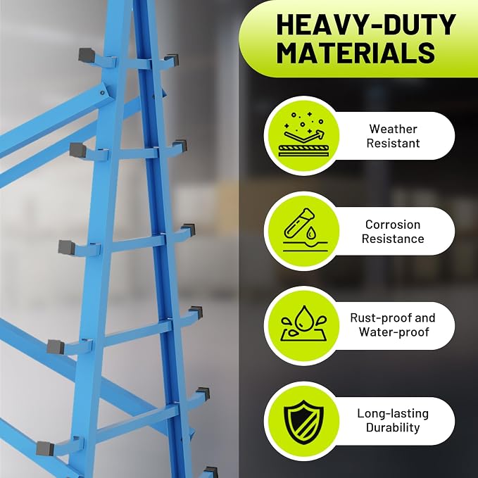Horizontal Lumber Storage Rack, Heavy Duty 2000 LBS, 60” W x 66” H x 40” D - Image 6