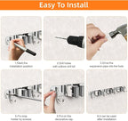 Mop and Broom Holder Wall Mount, Upgraded Broom Organizer Wall Mount, Stainless - Image 6