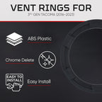AJT Design Vent Ring for 3rd Gen Tacoma | Blackout Mode | Impact Resistant ABS - Image 4