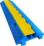 1 Pack Blue Rubber Cable Ramp Hose Cable Protector Ramp 2 Channel 22000Lbs Load by F+COME